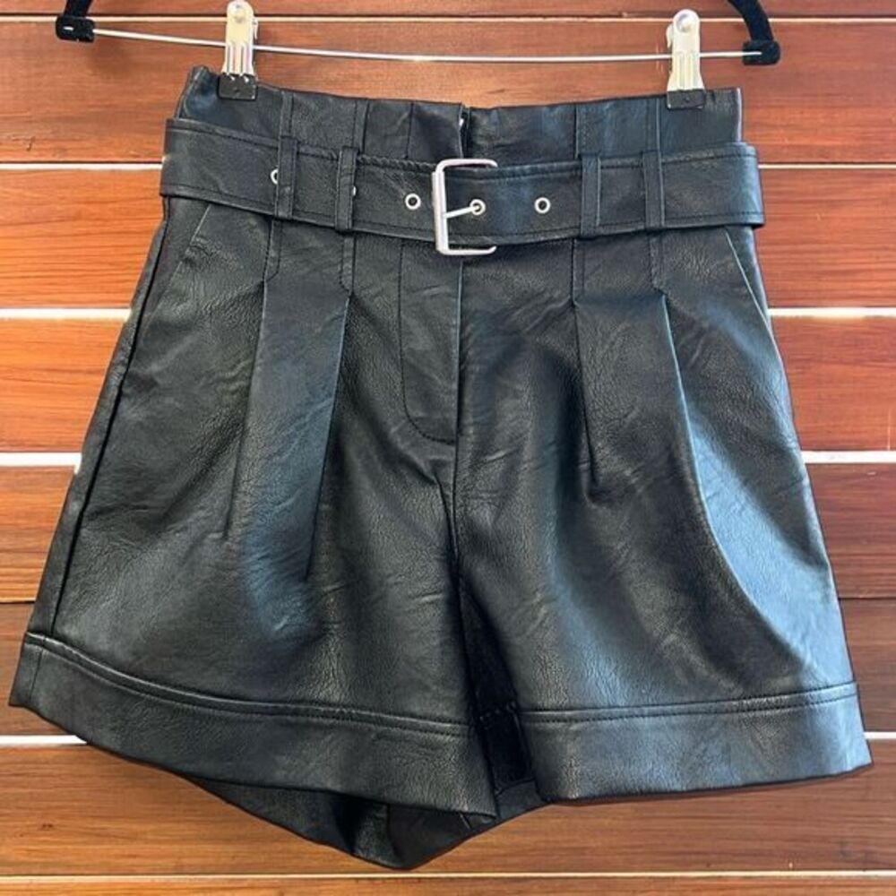 Faux Leather Shorts TOPSHOP